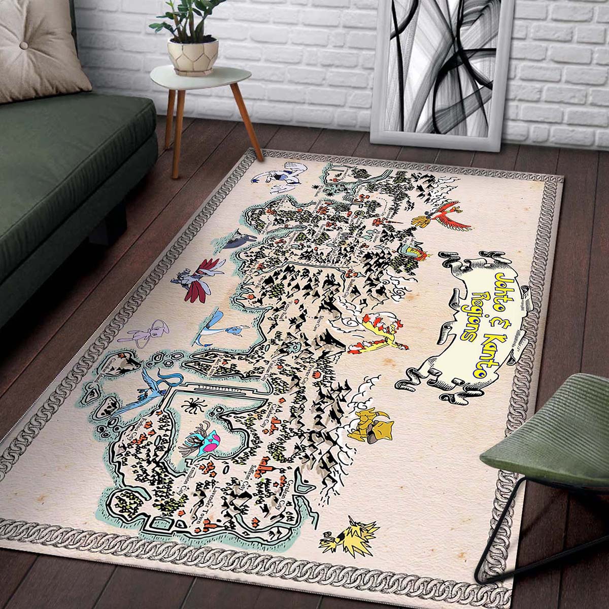 Kanto and johto regions map pokemon Teppich 2