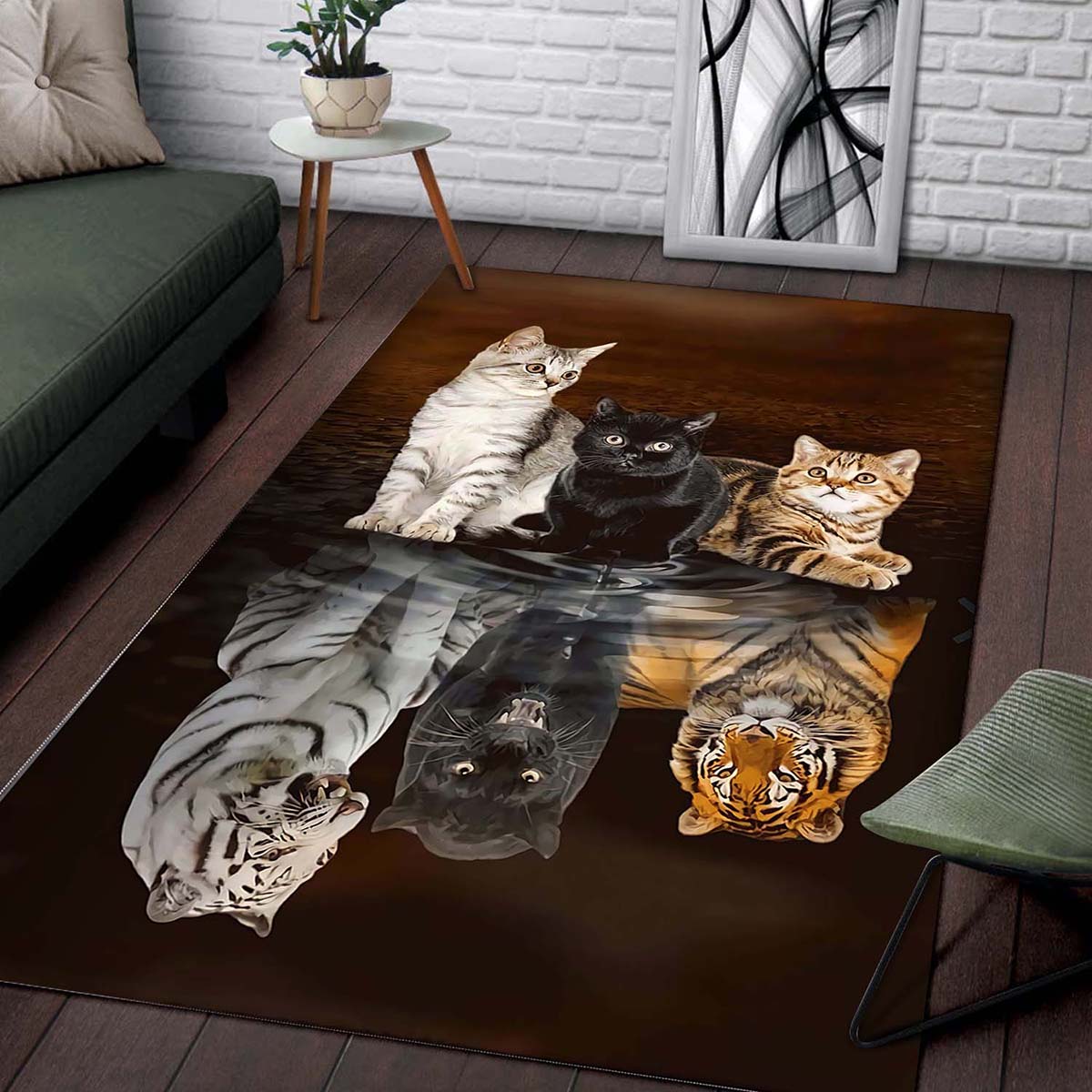 Katze Dreaming Rectangle Teppich 2