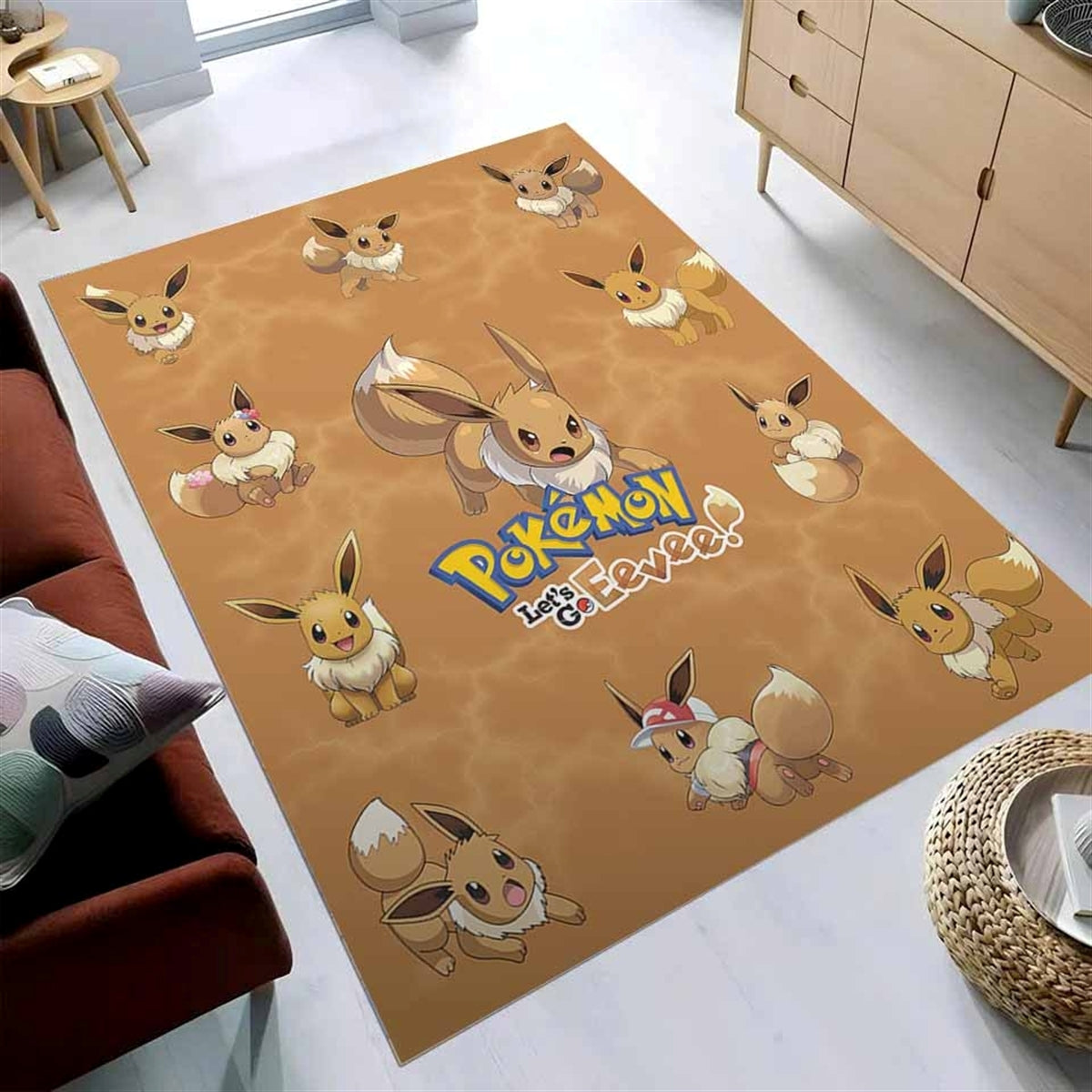 Let's Go Pokemon Evoli Teppich 3