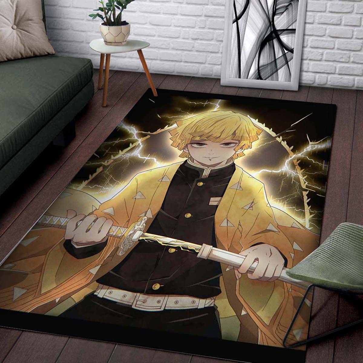 Lightning Zenitsu Agatsuma Demon Slayer 3 Teppich 2