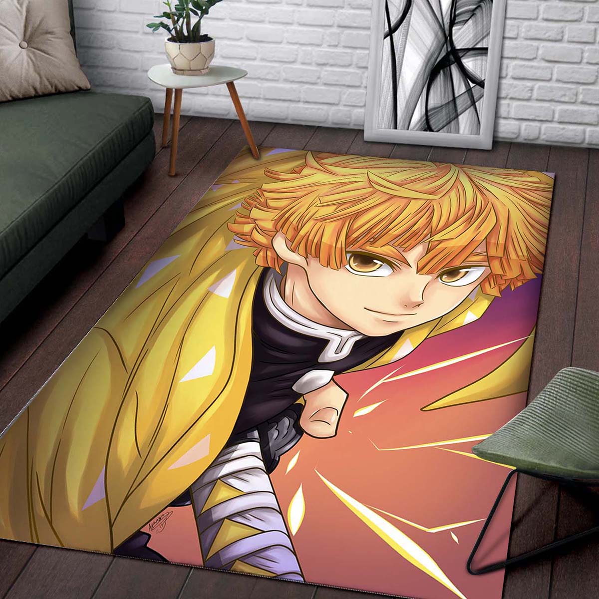 Lightning Zenitsu Agatsuma Demon Slayer 5 Teppich 2