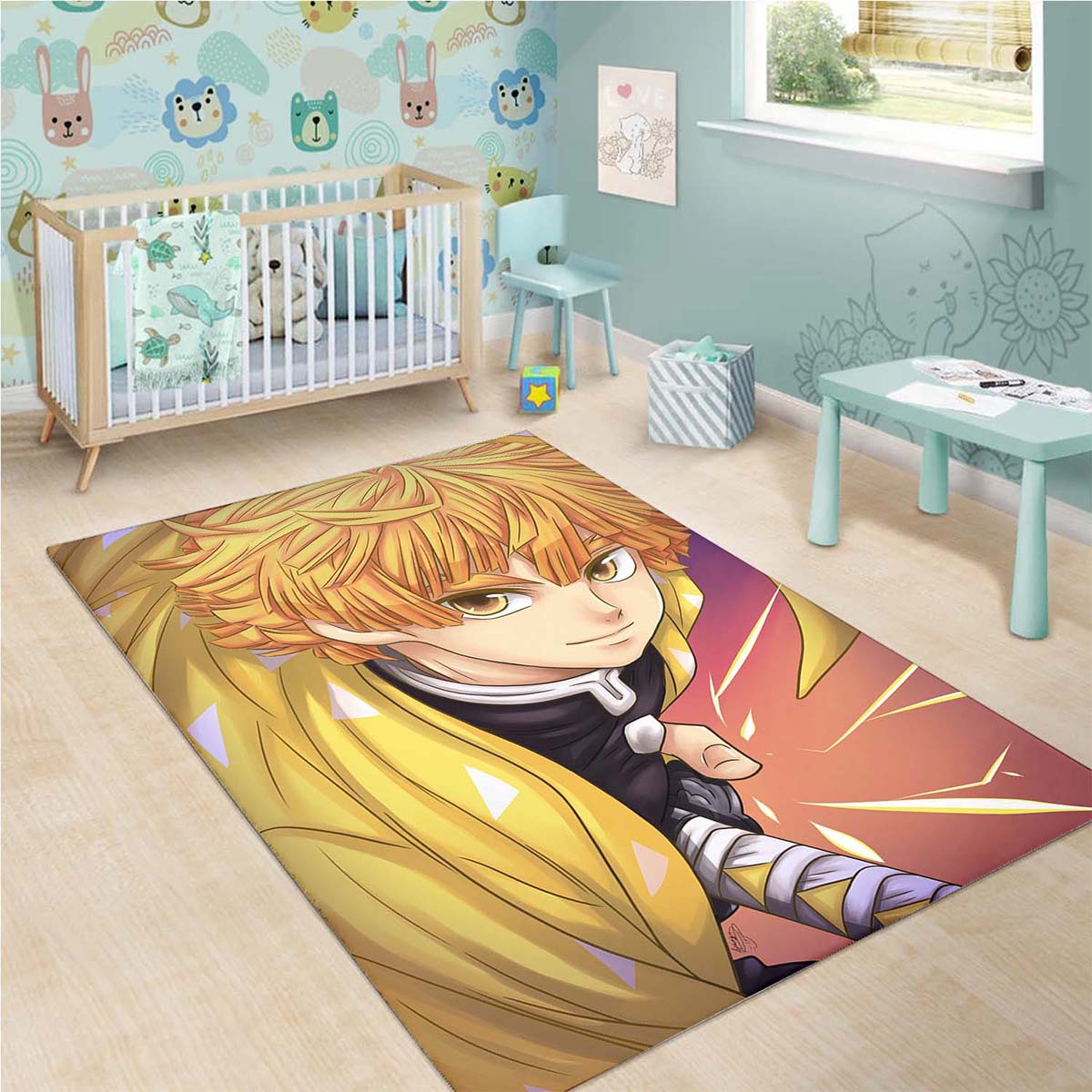 Lightning Zenitsu Agatsuma Demon Slayer 5 Teppich 3
