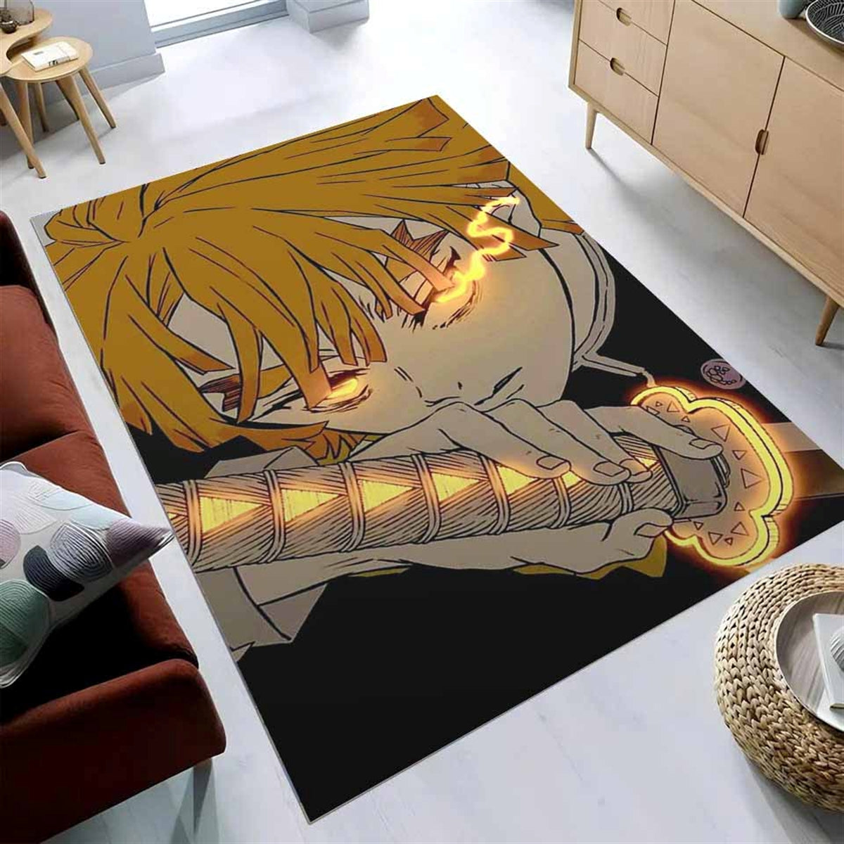 Lightning Zenitsu Agatsuma Demon Slayer 7 Teppich