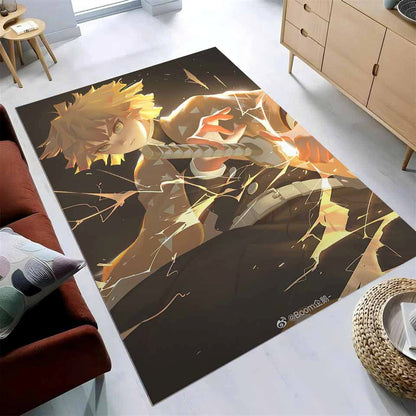 Lightning Zenitsu Agatsuma Demon Slayer Teppich