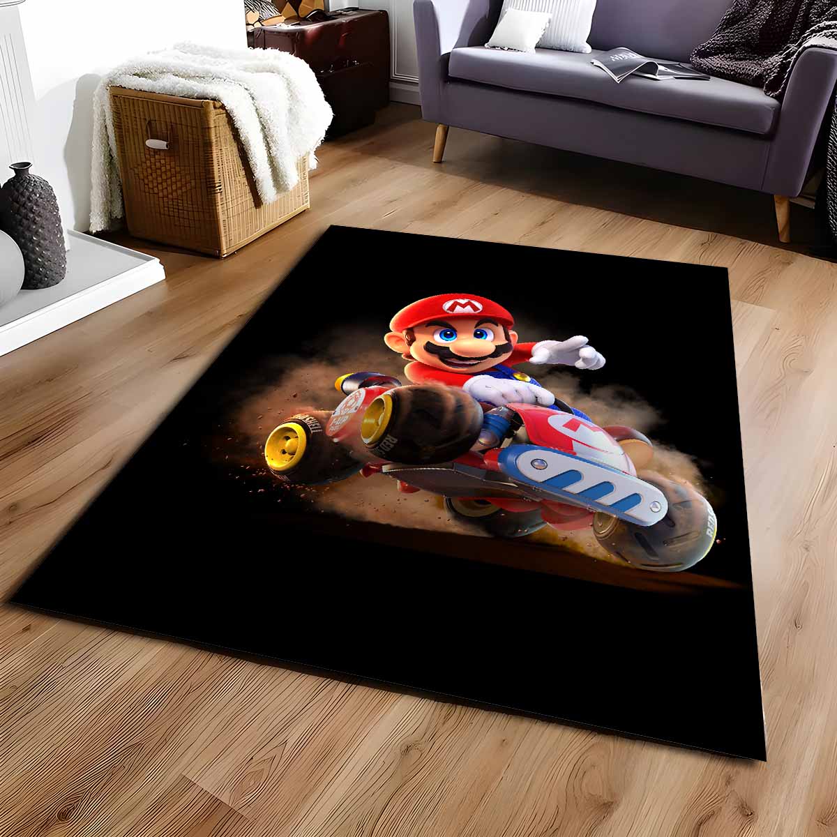 Mario In Mario Kart Welt Teppich (New)