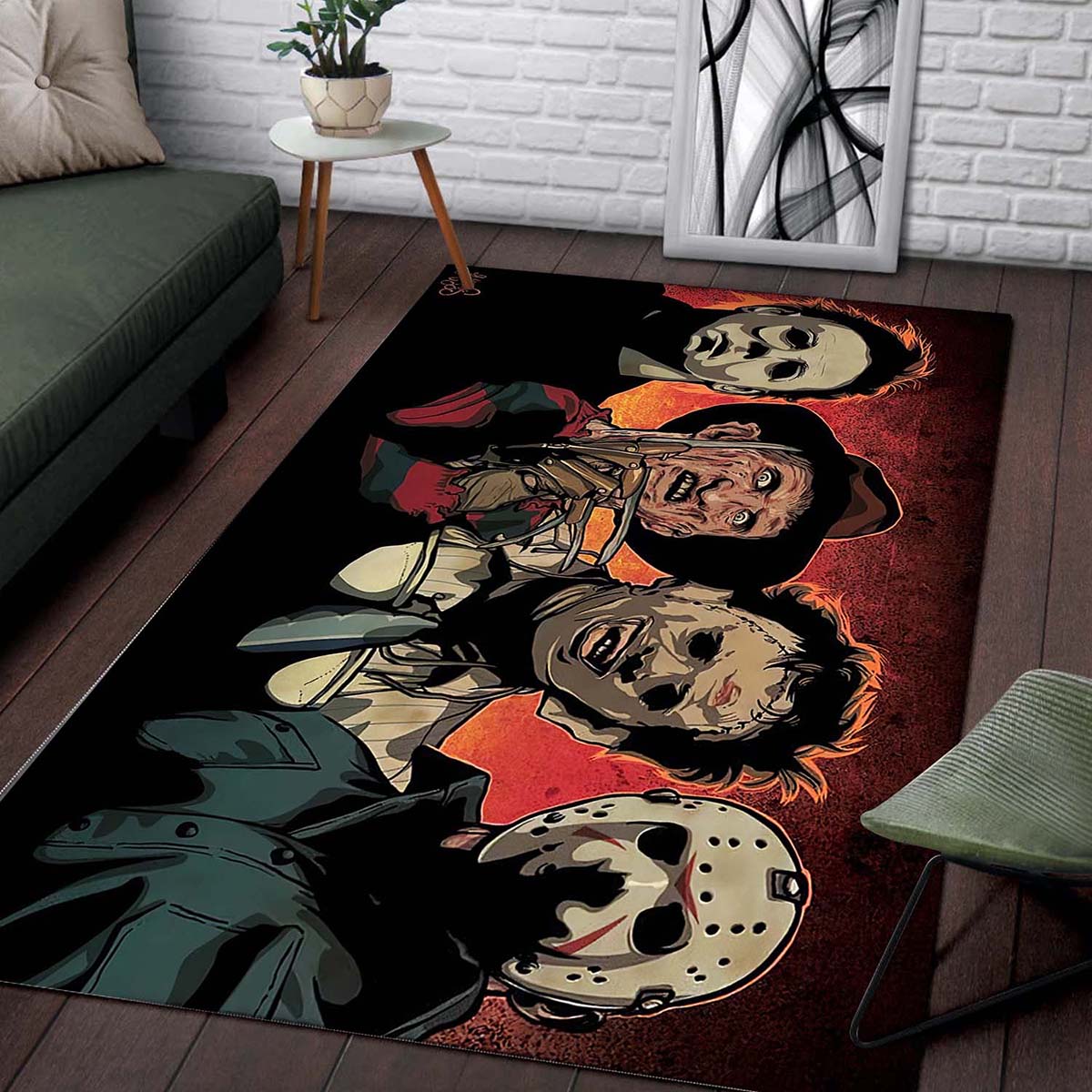 Michael Myers Freddy Krueger Ledergesicht Teppich 2