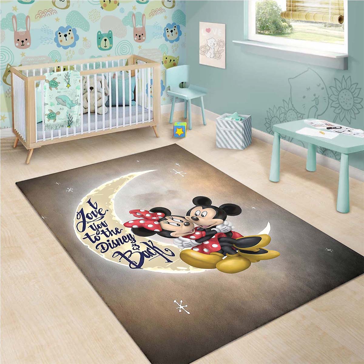 Mickey Mouse To The Moon Disney Bedroom Teppich 3