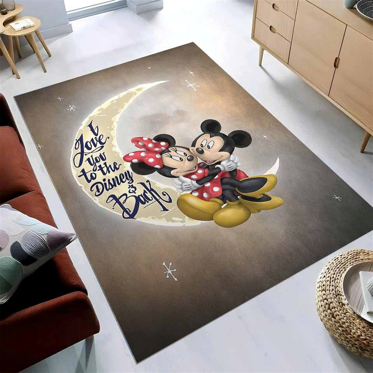 Mickey Mouse To The Moon Disney Bedroom Teppich