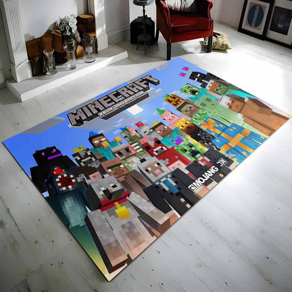 Minecraft Alle Charaktere Freunde Im Spiel 2 Teppich