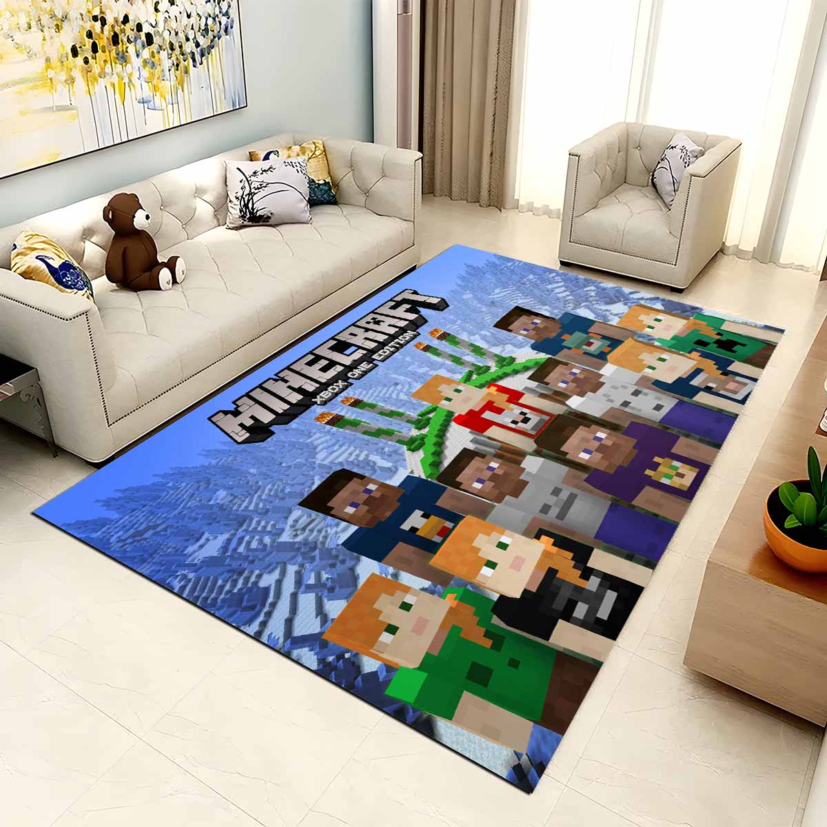 Minecraft Alle Charaktere Freunde Im Spiel Teppich 2