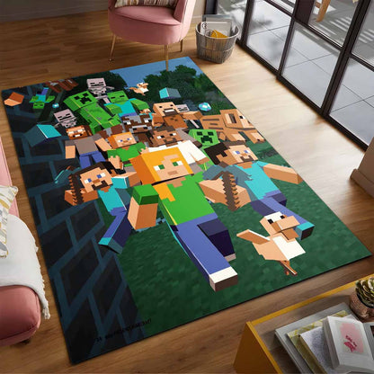 Minecraft Alle Charaktere Schurken Und Gute Charaktere Teppich 2