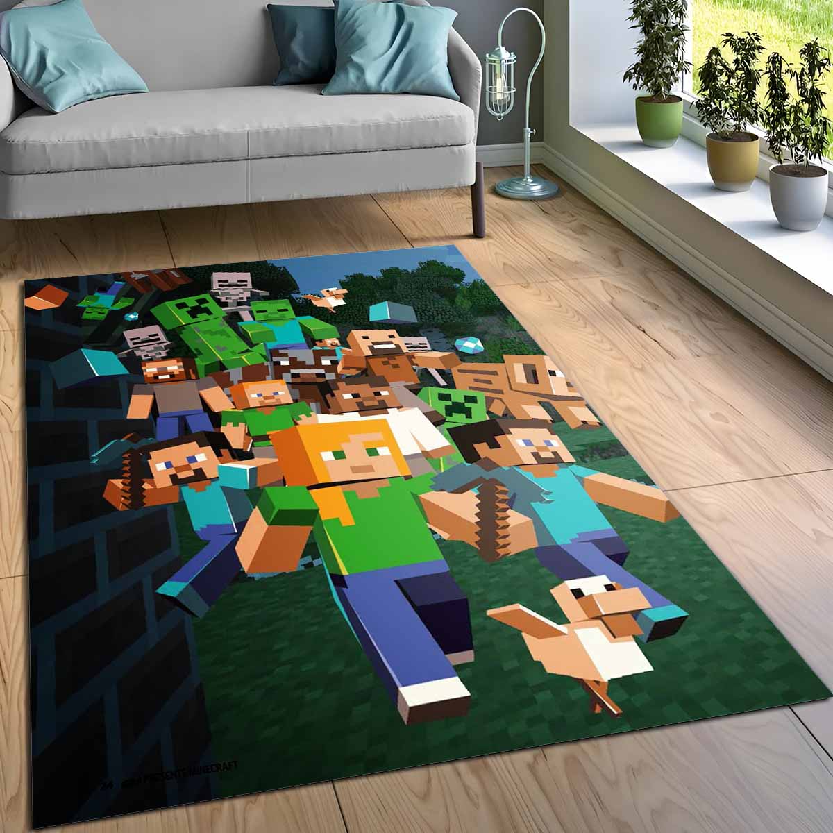 Minecraft Alle Charaktere Schurken Und Gute Charaktere Teppich 3