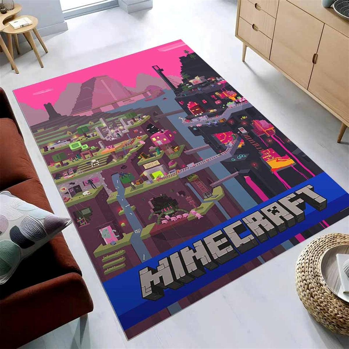 Minecraft Area Rug Video Game 257541 Teppich
