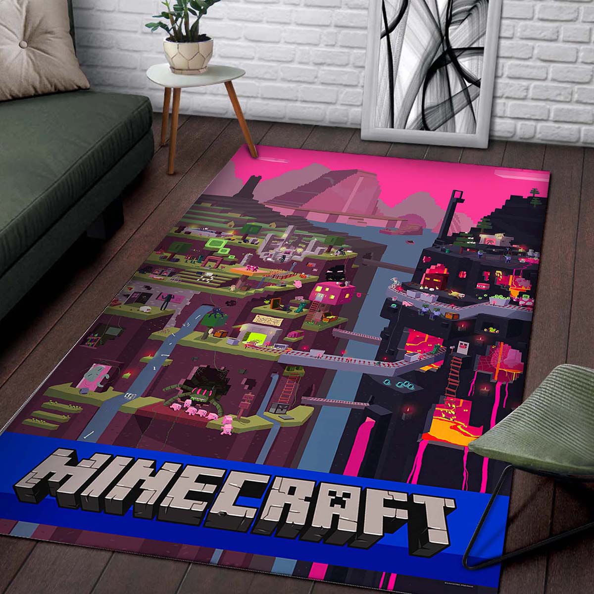 Minecraft Area Rug Video Game 257541 Teppich 2