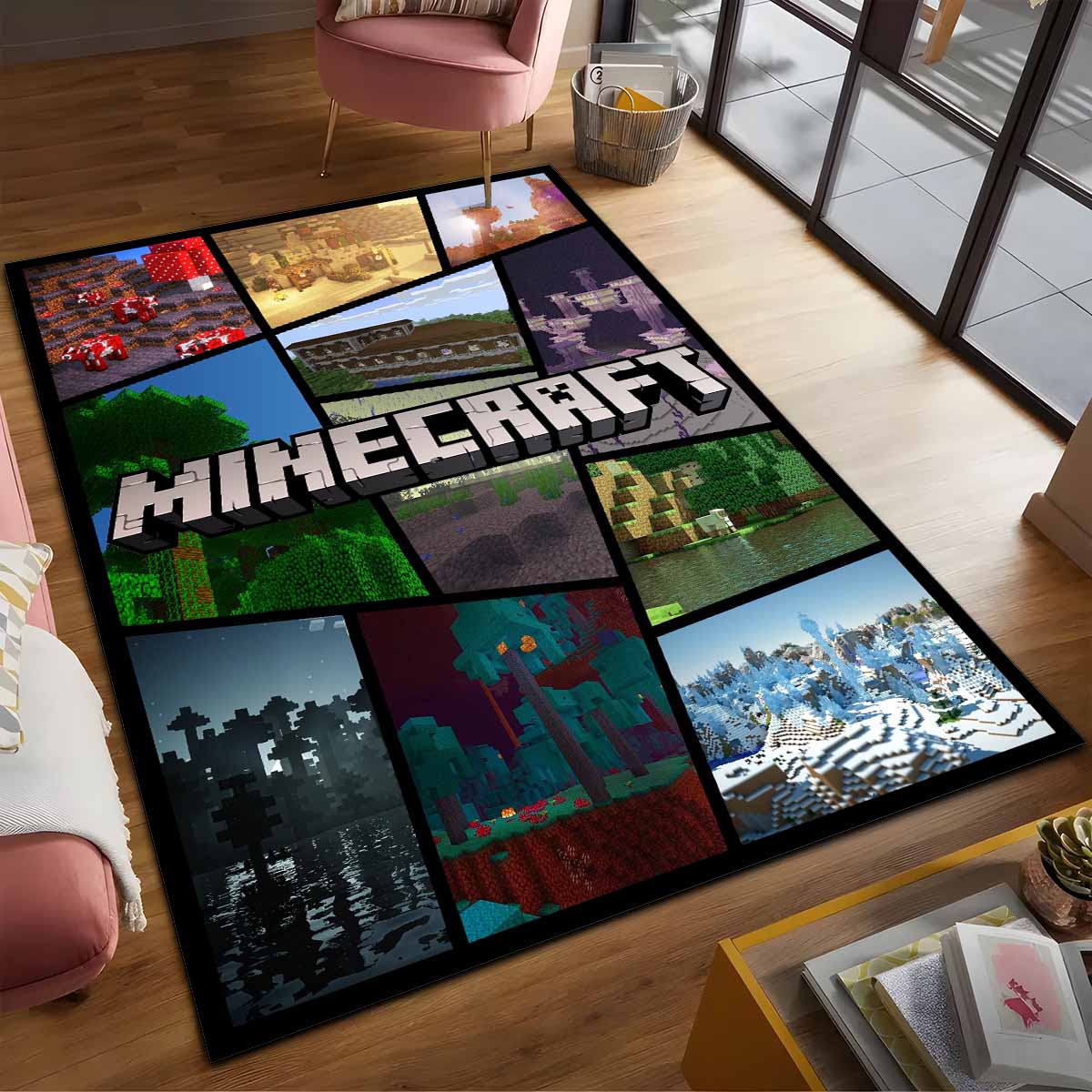 Minecraft Biom Ebenen Tundra Nether Teppich 2