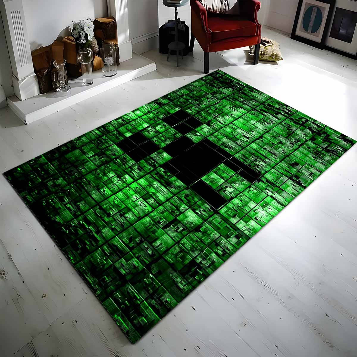 Minecraft Creeper Gesicht 2 Teppich