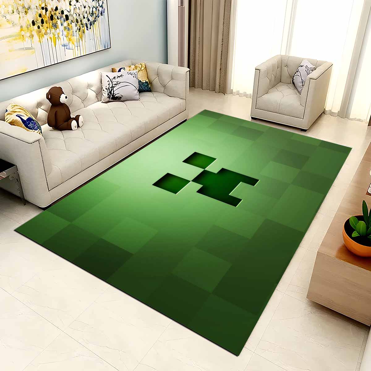 Minecraft Creeper Gesicht Teppich 2