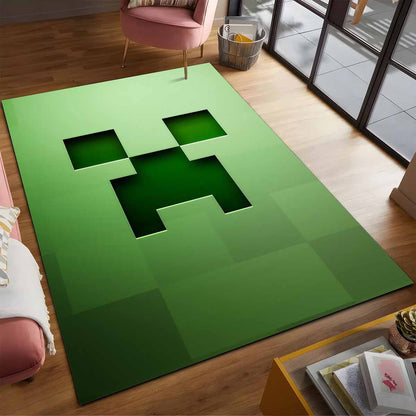 Minecraft Creeper Grnes Gesicht Teppich 2