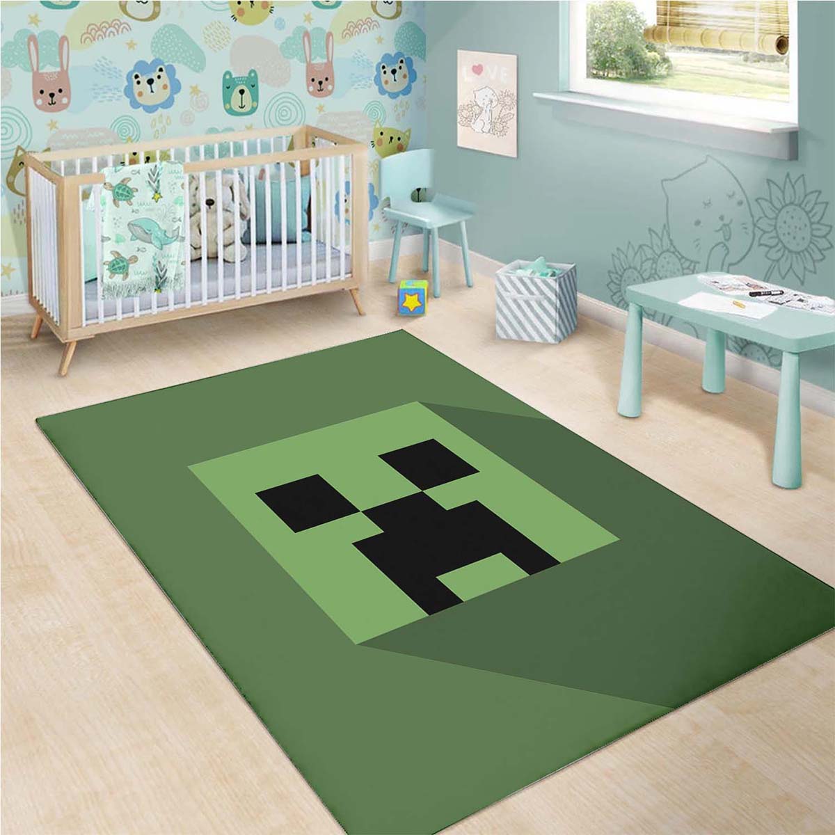 Minecraft Creeper Head Teppich 3