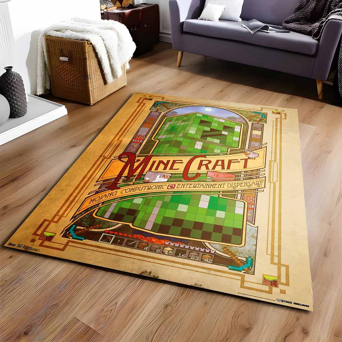 Minecraft Creeper Und Charaktere Teppich