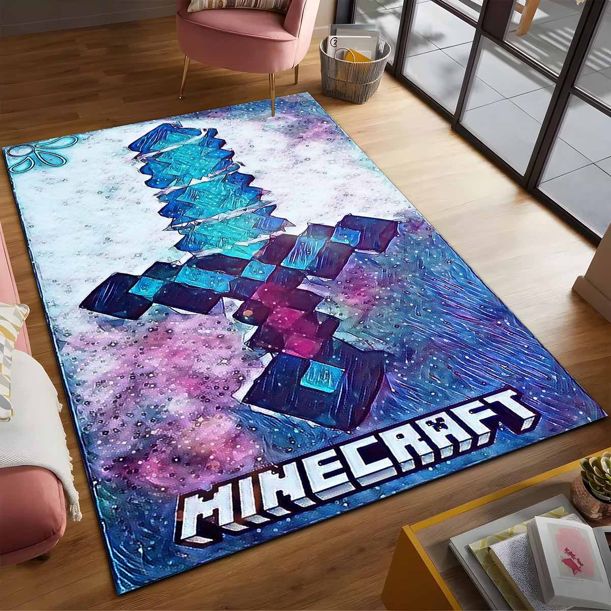 Minecraft Diamantschwert Kunst Teppich 2