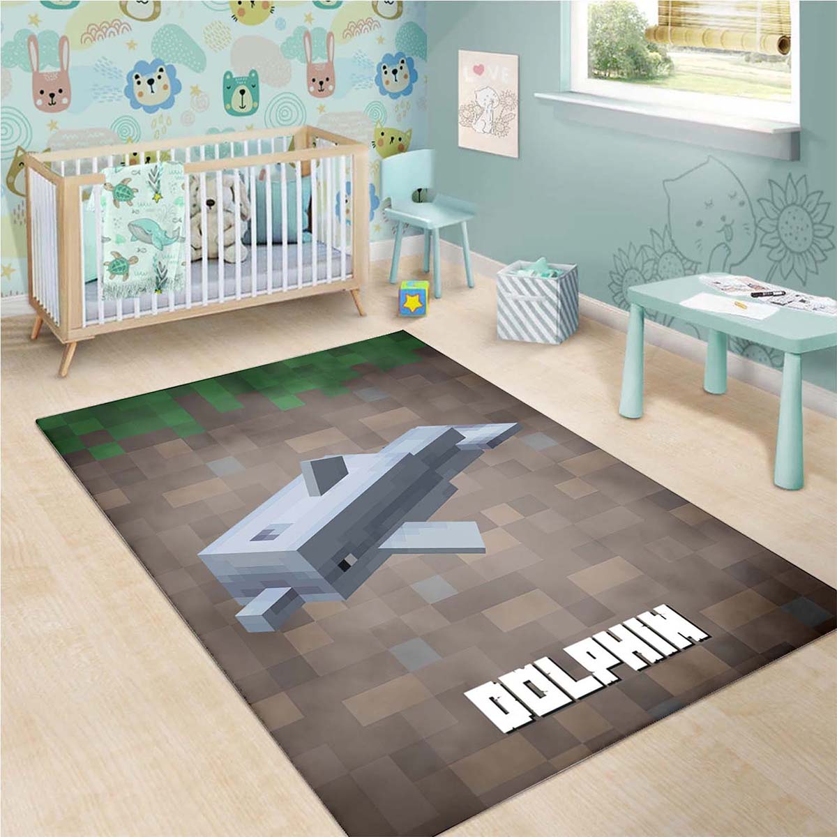 Minecraft Dolphin Teppich 3