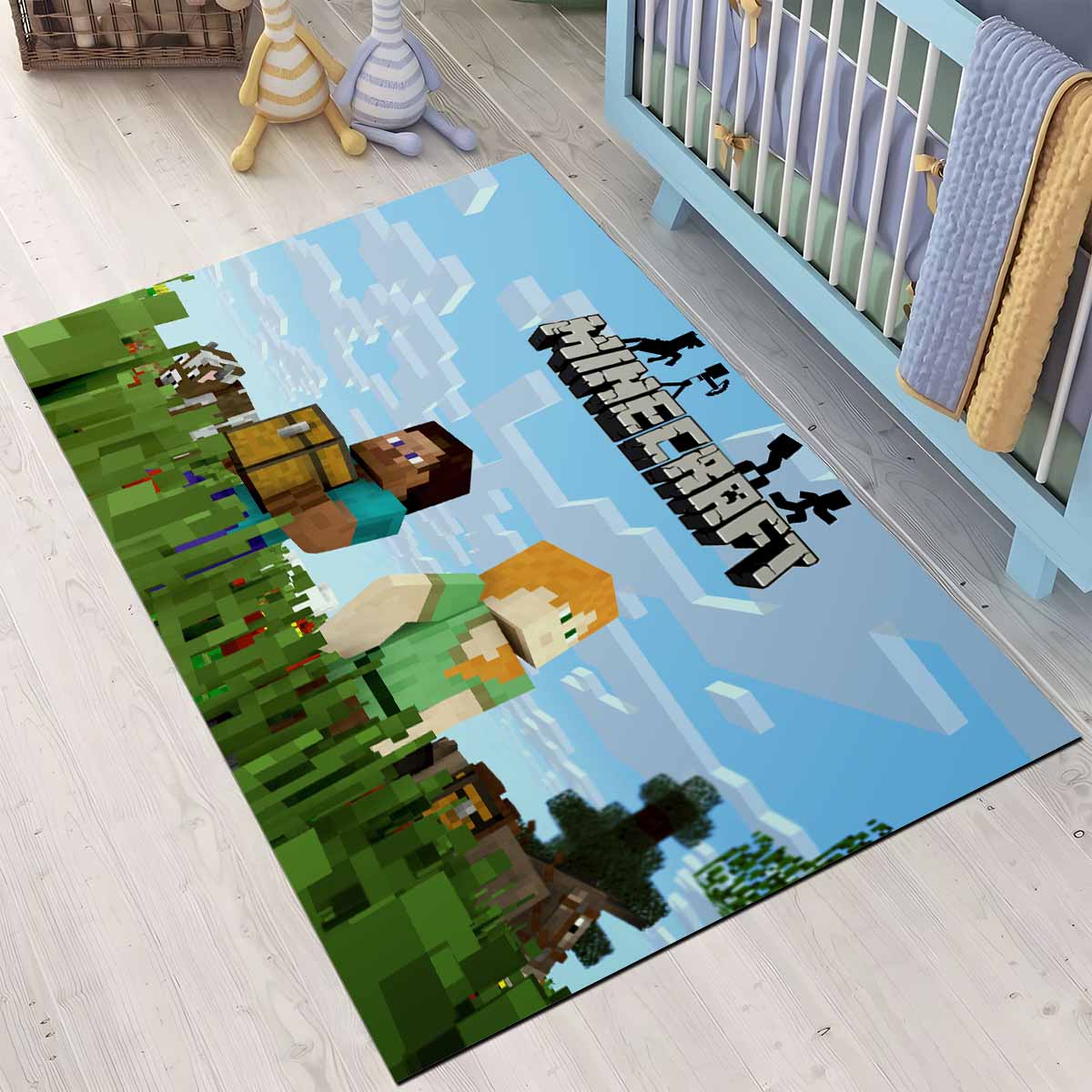Minecraft Klassischer Steve Mit Alex Teppich 3