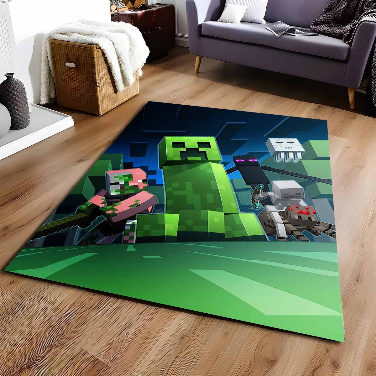 Minecraft Schurke Creeper Spinne Enderman Teppich