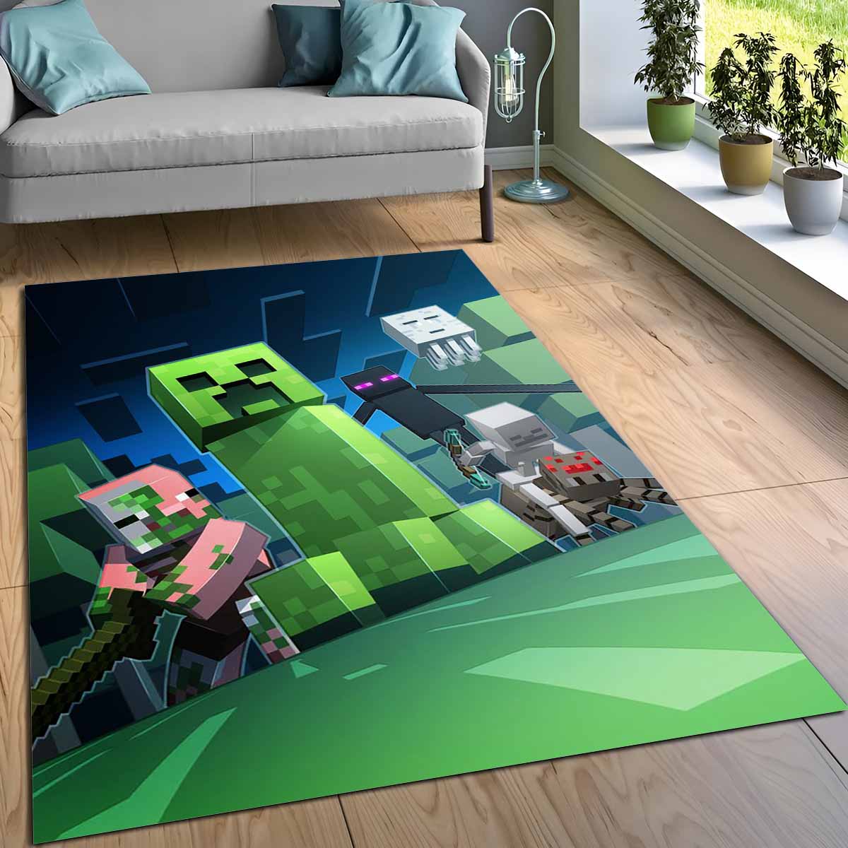 Minecraft Schurke Creeper Spinne Enderman Teppich 3