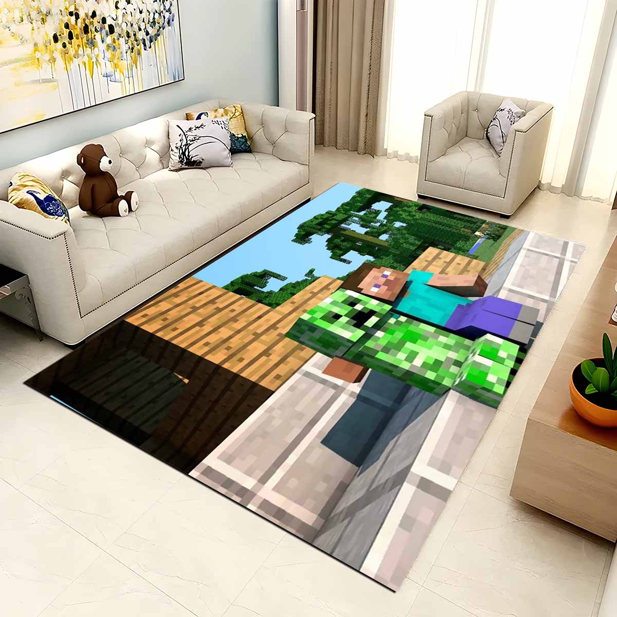 Minecraft Steve Creeper Spielteppich Teppich 2