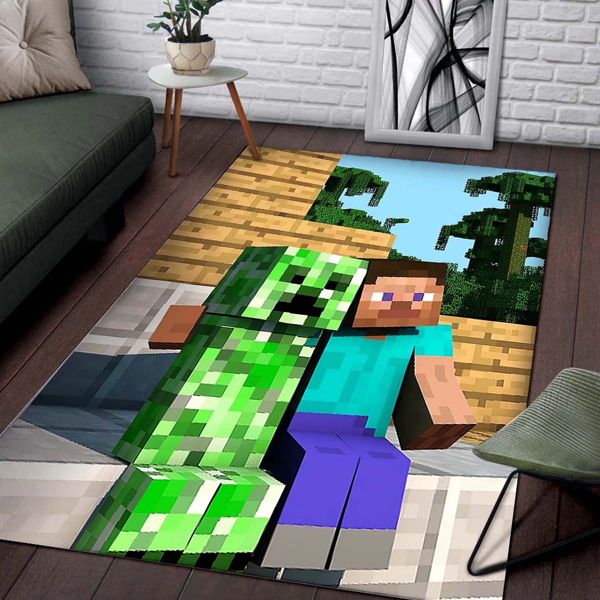 Minecraft Steve Creeper Teppich 2