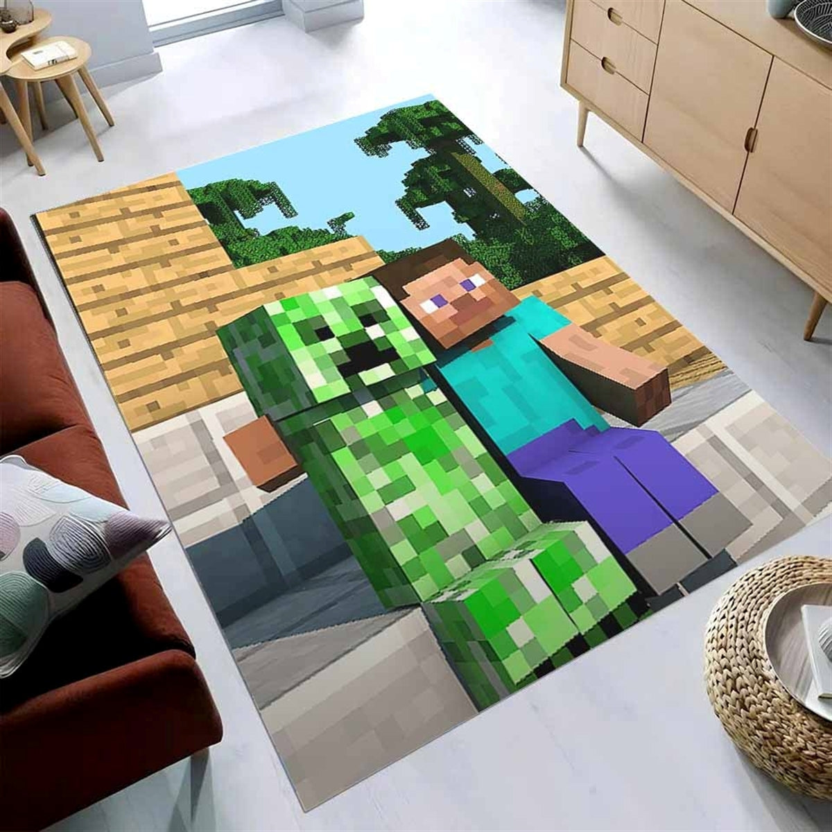 Minecraft Steve Creeper Teppich