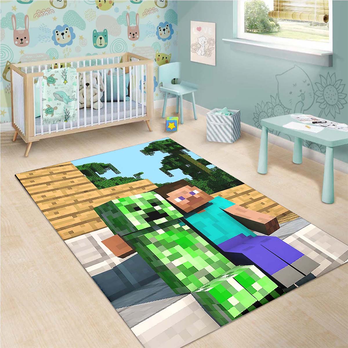 Minecraft Steve Creeper Teppich 3
