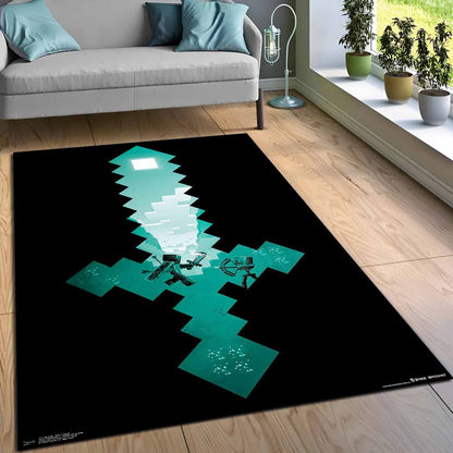 Minecraft Steve Schwert Diamantschwert 2 Teppich 3