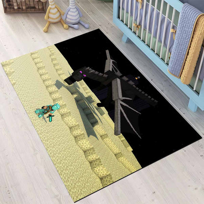Minecraft Steve Und Enderdrachen Im Ende Teppich 3