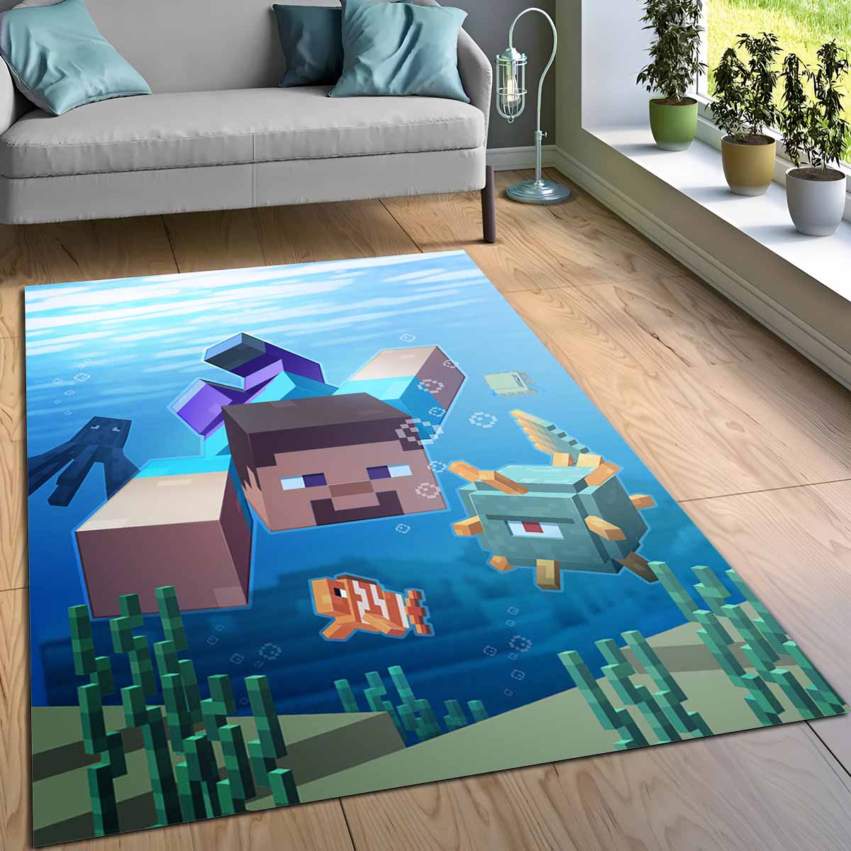 Minecraft Steve Unter Wasser Teppich 3