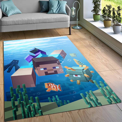 Minecraft Steve Unter Wasser Teppich 3