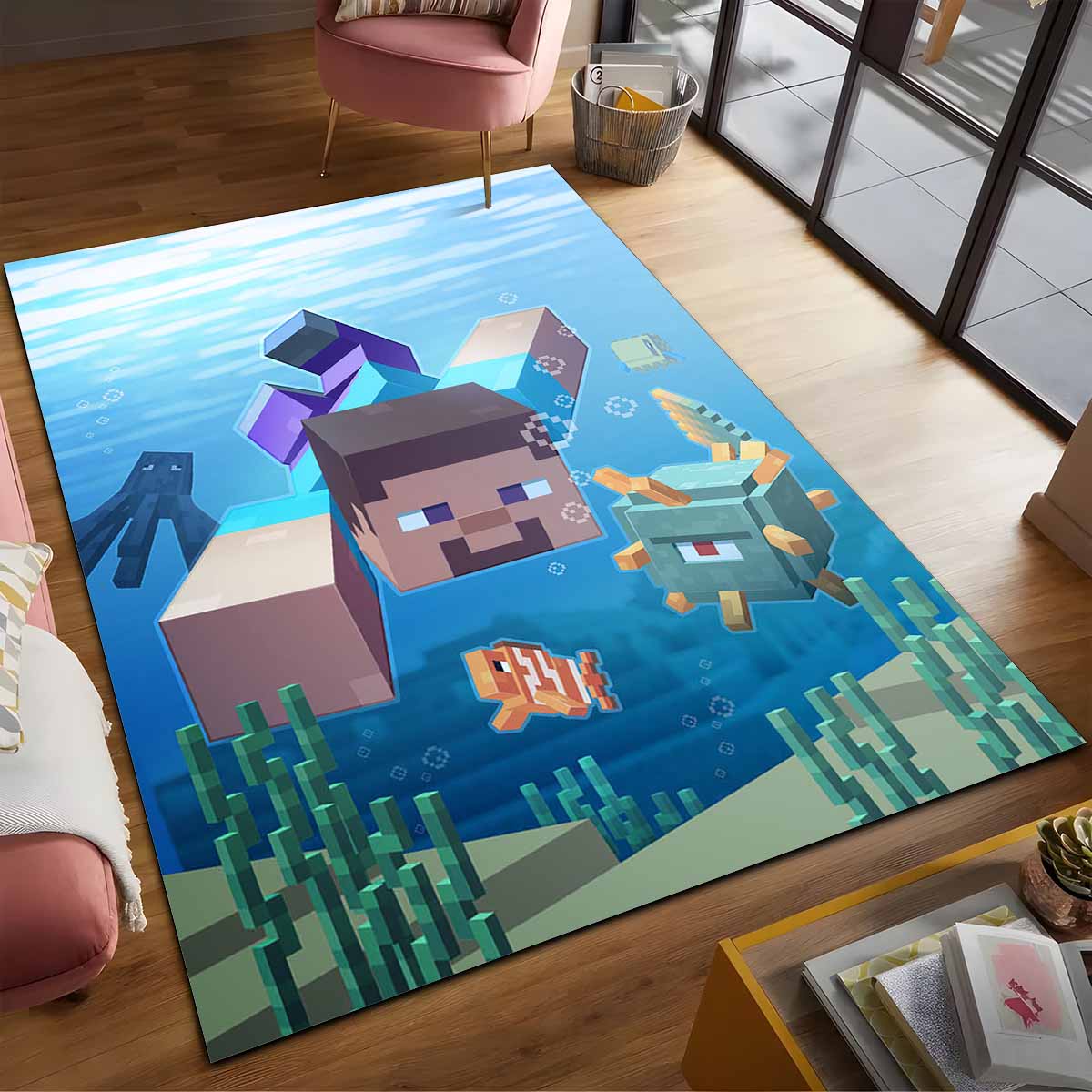 Minecraft Steve Unter Wasser Teppich 2