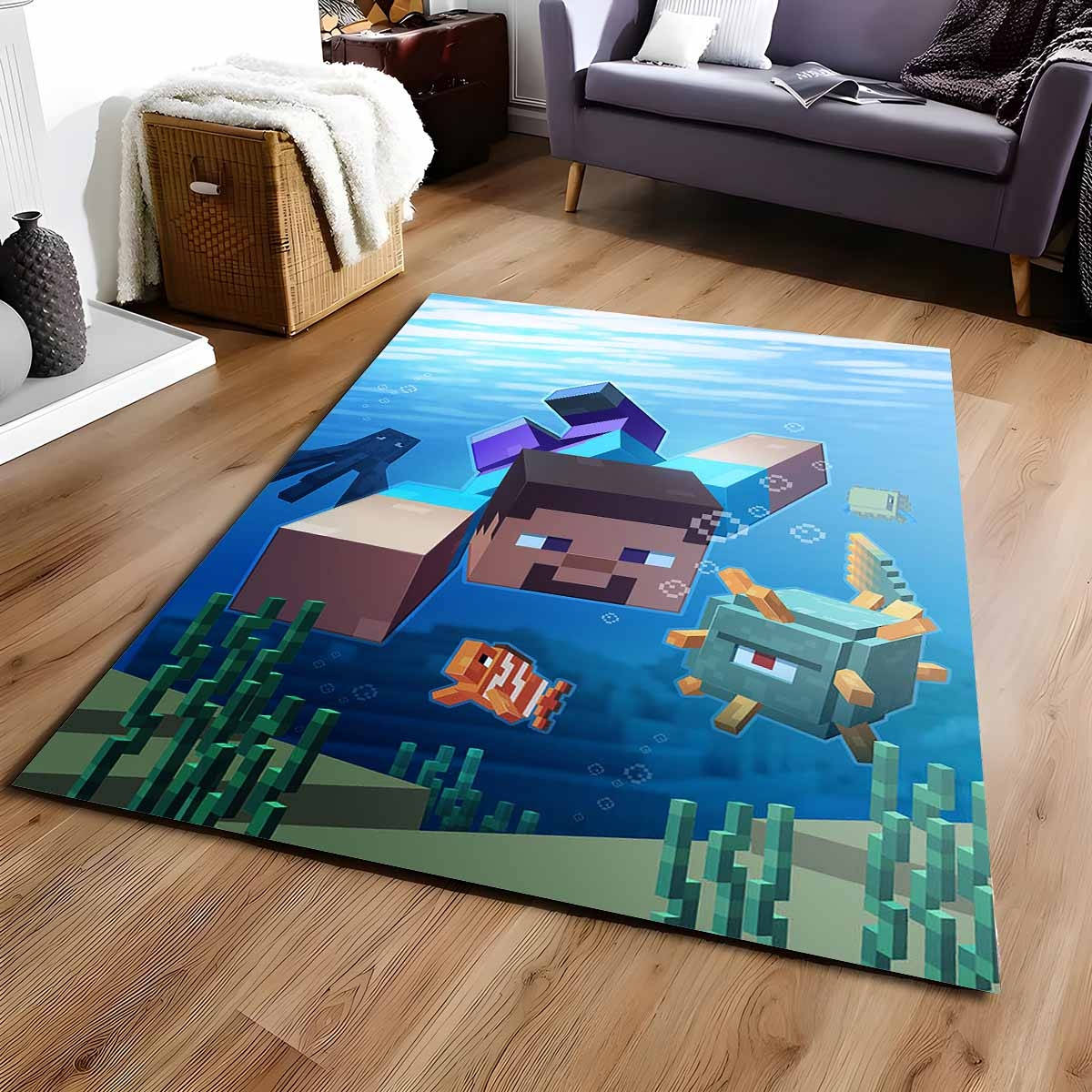 Minecraft Steve Unter Wasser Teppich