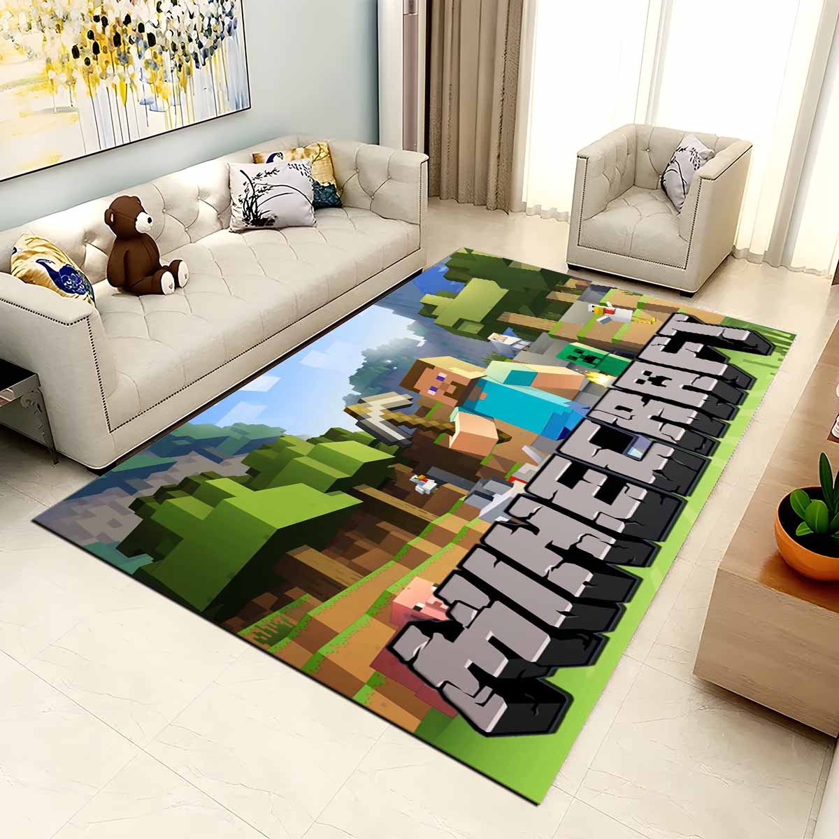 Minecraft Und Hauptcharakter Steve Teppich 2
