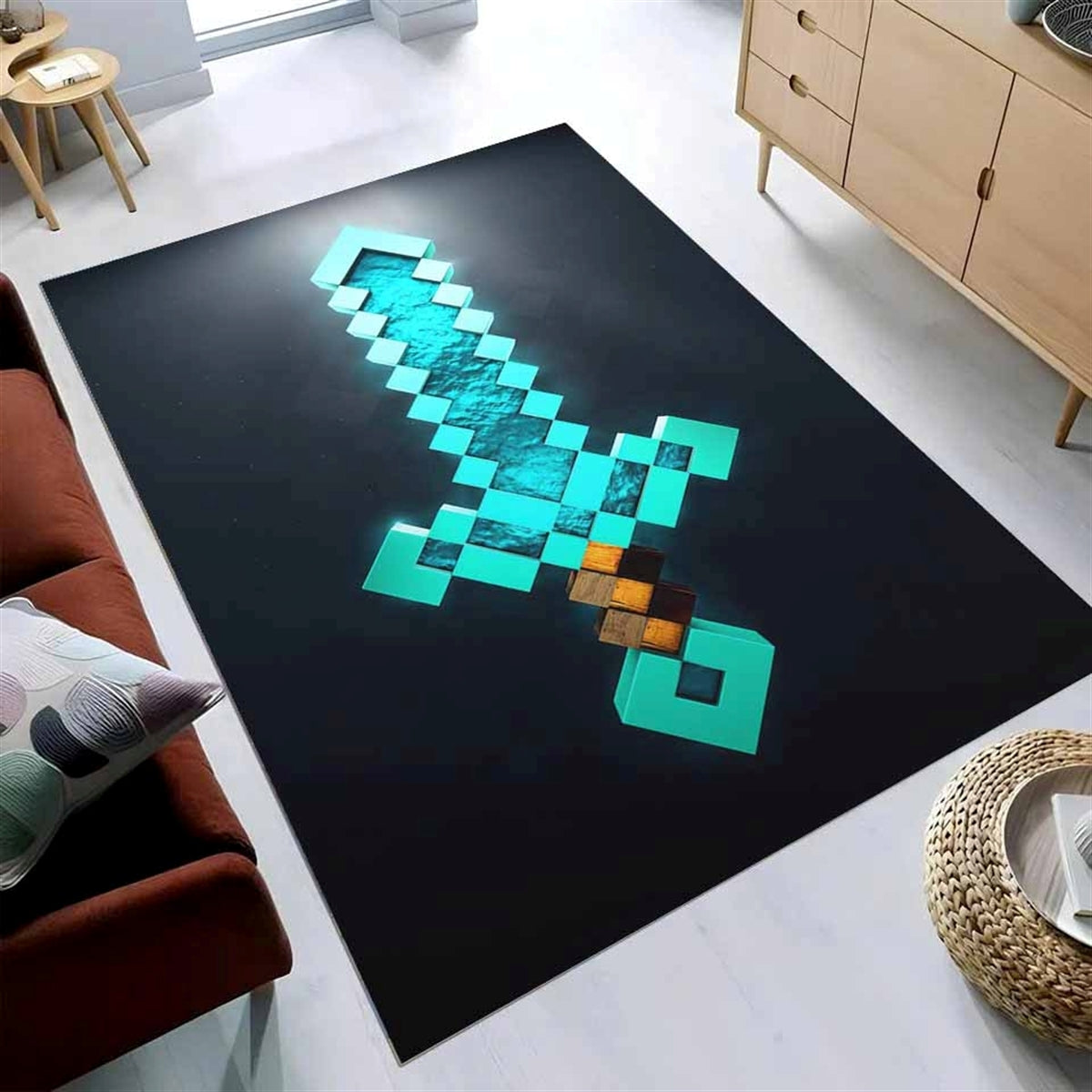 Minecraft Verzaubertes Diamantschwert Teppich
