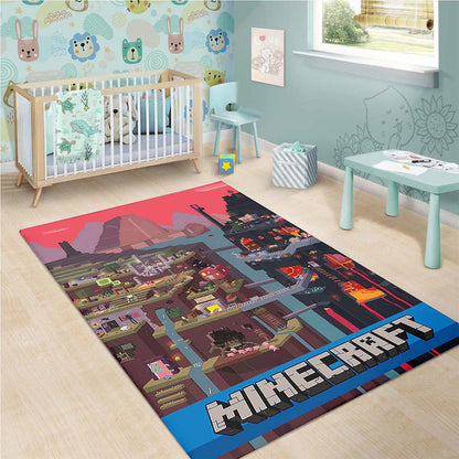 Minecraft Video Game Haus Wohnzimmer Dekor M2510 Teppich 3