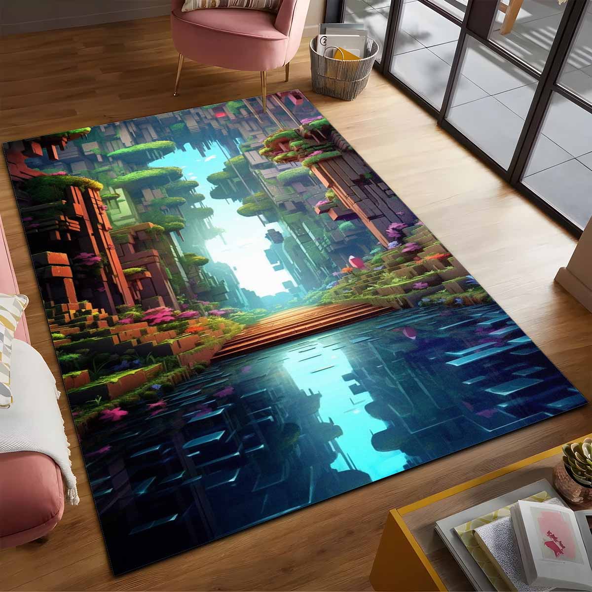 Minecraft Welt Hintergrund Teppich 2