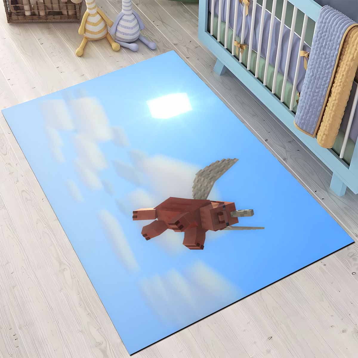 Minecraft Wenn Schweine Fliegen Teppich 3