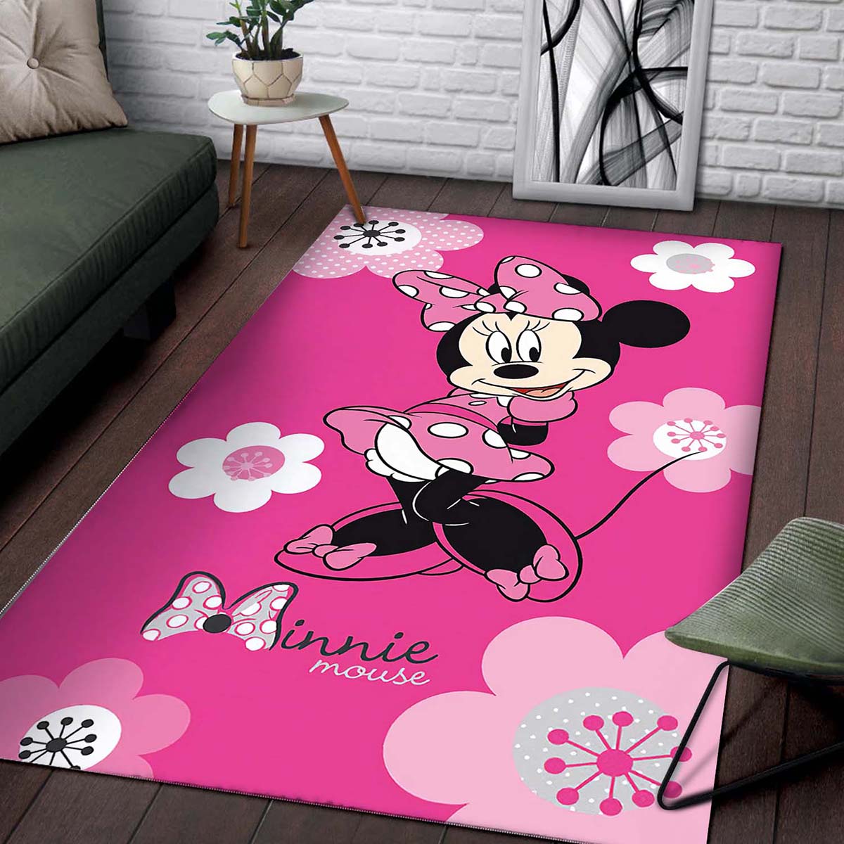 Minnie Mouse Pink Kleid Teppich 2