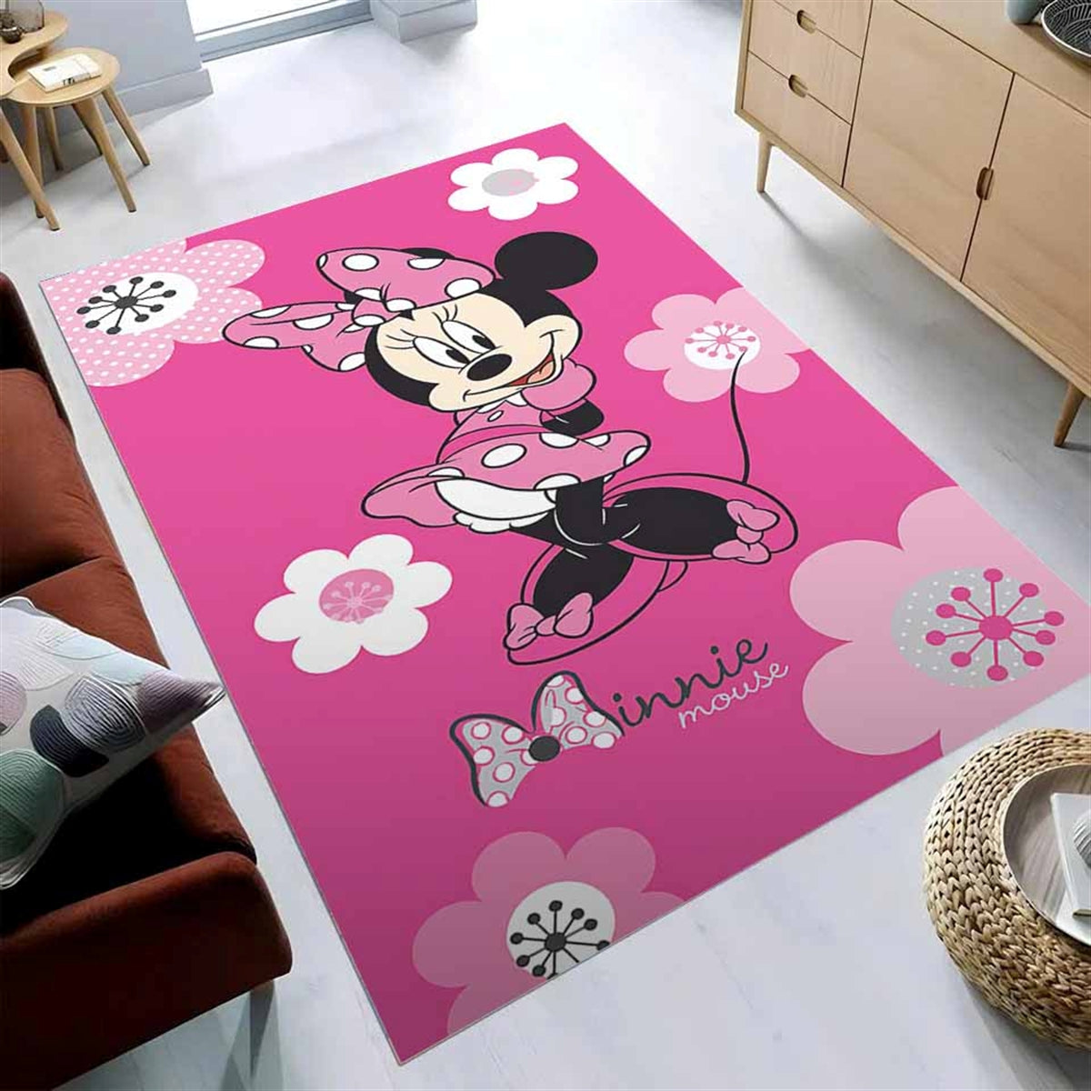 Minnie Mouse Pink Kleid Teppich