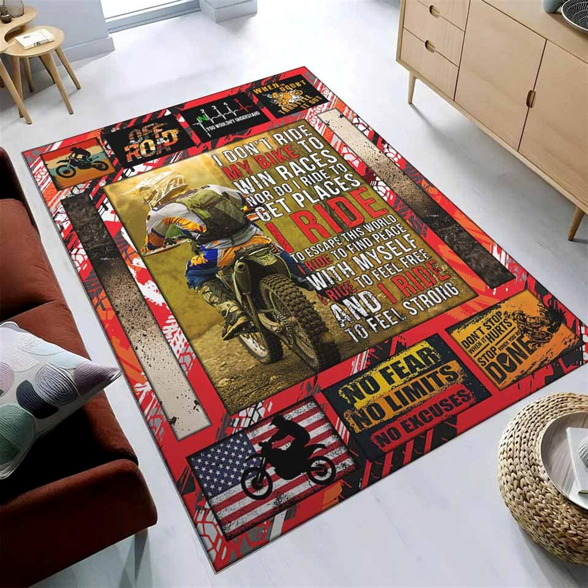 Motocross Living Room Teppich