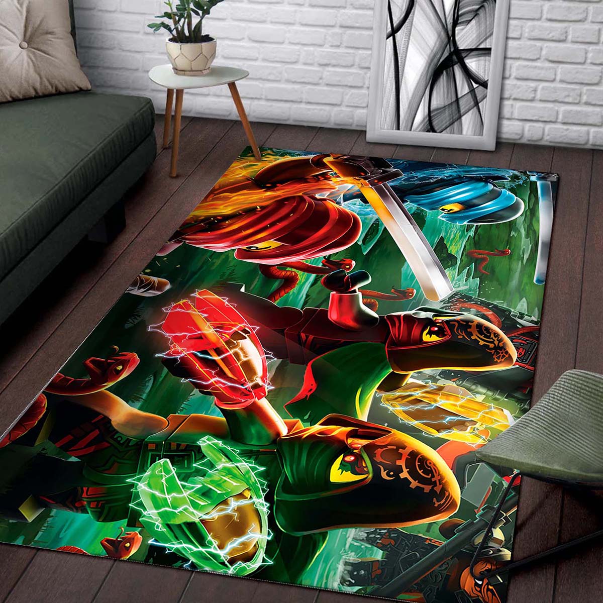 Ninjago Alle Charaktere Kmpfen Teppich 2