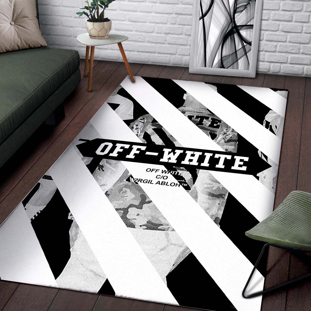 Off White Pattern Teppich 2