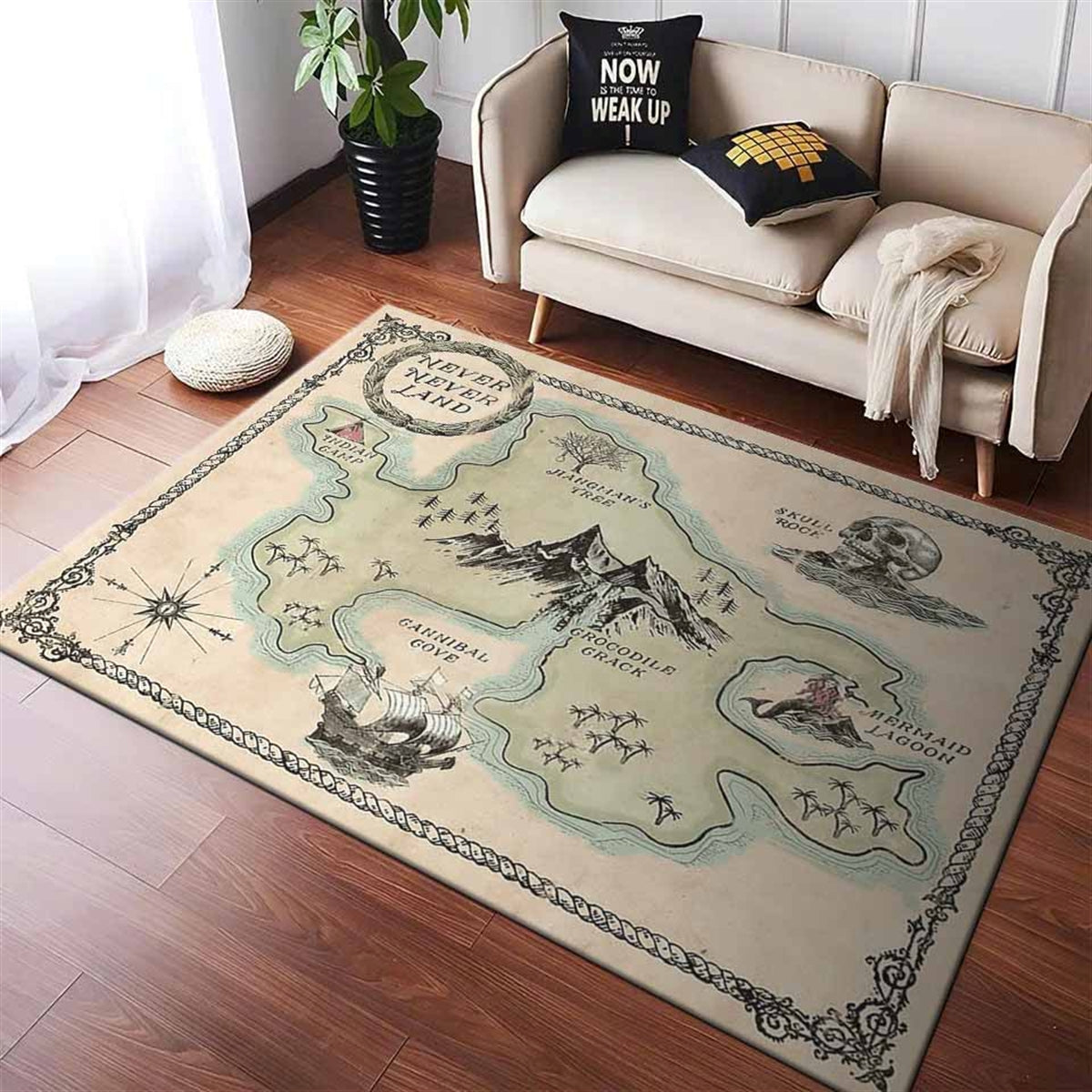 Peter Pan Neverland Map Teppich